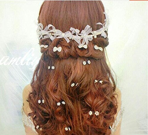 Teanfa 12 pcs of Elegant Mini Hairpin Rhinestone Flower Hairpin Jaw Clips for Wedding Party Prom - Image 2