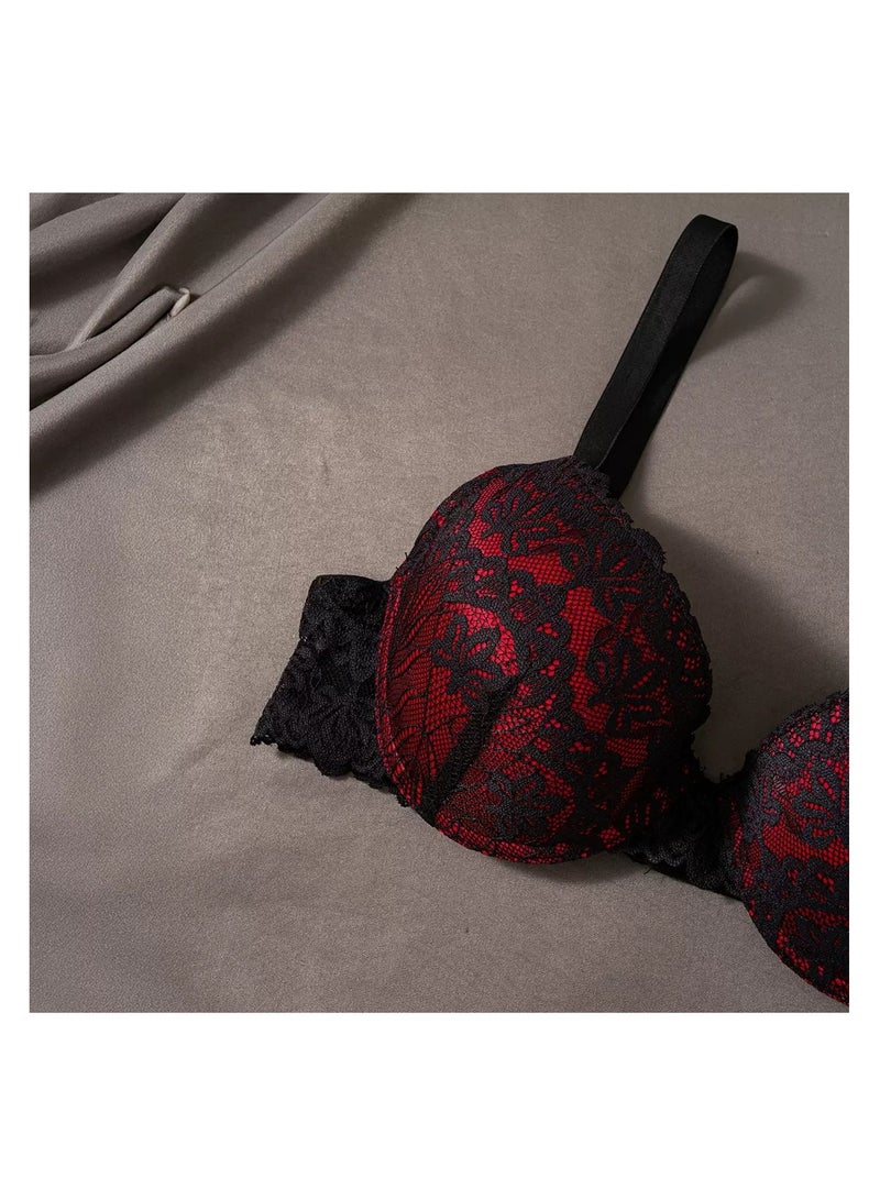 3 Pieces Women Bra Push Up Bra For Women Underwire With Contrast Lace - Image 4