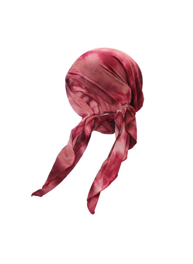 ZLYC Chemo Headwear Pre Tied Head Scarf Headwraps Lightweight Turban Beanie Cap for Women (Tie Dyed Burgundy)  - Image 1