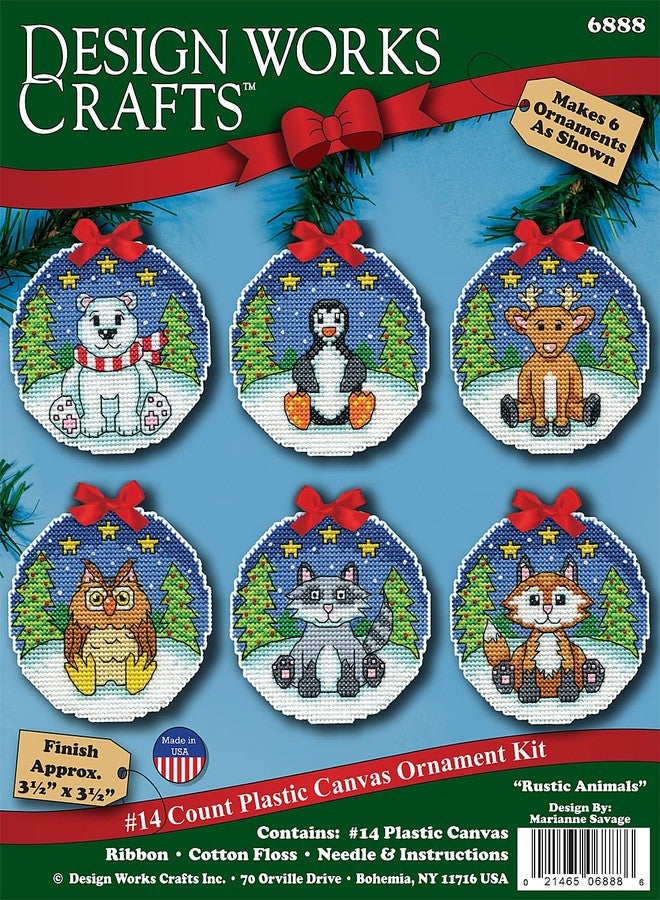 Design Works Rustic Animals Counted Cross Stitch Ornament Kit - Set of 6 - Image 2