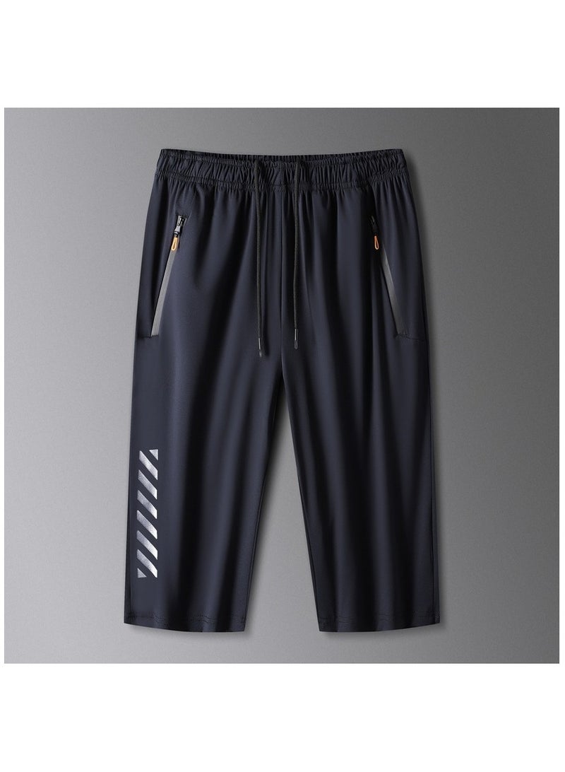Men's Fashionable Summer Lightweight Elastic Quick Drying Sports Shorts In Large Size  - Image 1