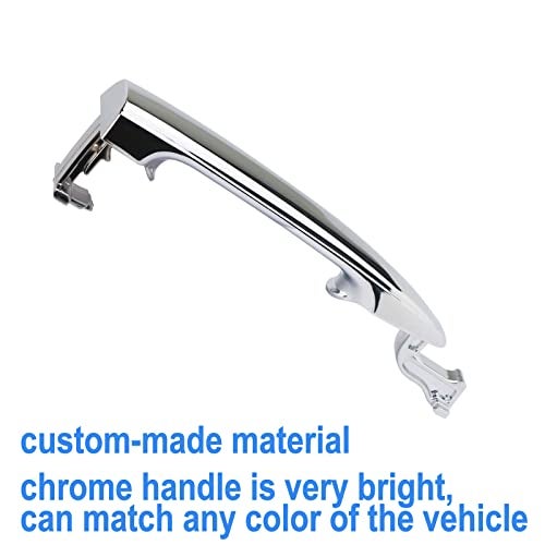 Osompar 1Pair Exterior Door Handle Rear Sliding Left Right Side Compatible with Toyota Sienna 2004 2005 2006 2007 2008 2009 2010 Chrome - Image 2