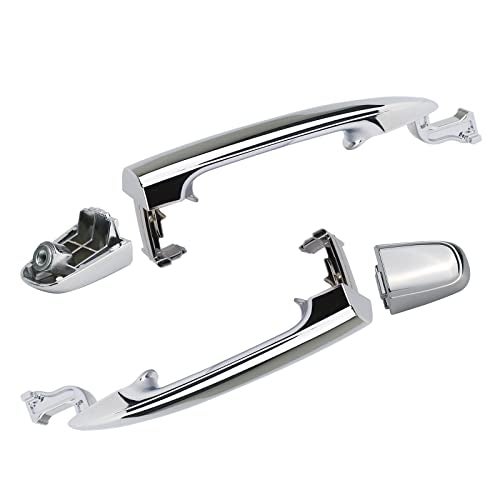 Osompar 1Pair Exterior Door Handle Rear Sliding Left Right Side Compatible with Toyota Sienna 2004 2005 2006 2007 2008 2009 2010 Chrome - Image 3