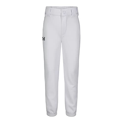 Under Armour Boys' Pre-School UA Baseball Pants 7 White - Image 5