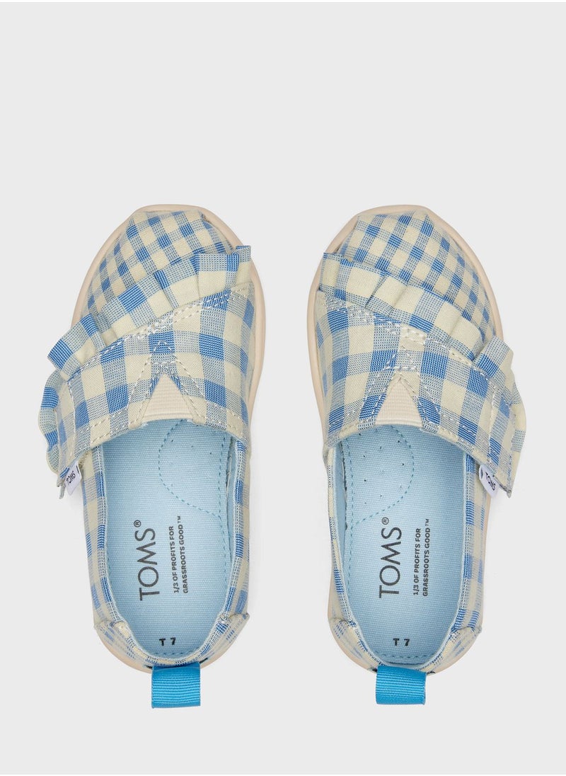 TOMS - Kids Gingham Slip Ons - Image 1