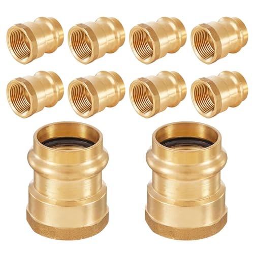 HeSun 10Pack HeSun Copper Press Fitting Adapter12 Press X 12 Female NPT Adapter LF BrassPEX1807354 - Image 1