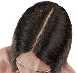 Brazilian 2x6 Straight Lace Closure with Baby Hair100 Remy Human Hair Middle Part Bleached Knots Lace Closure Natural Color 20inch