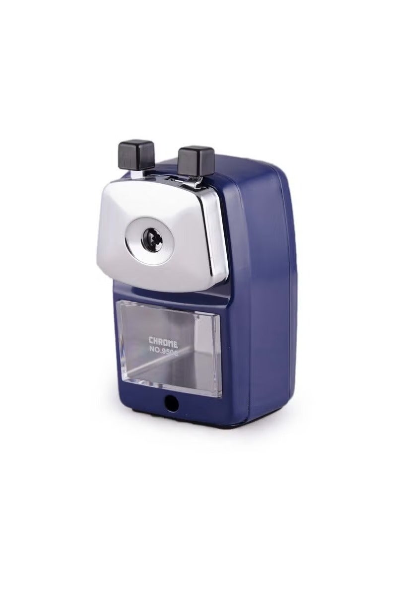 Chrome Metal Body Pencil Sharpener – Pocket Size, Sharp Blade, Precise Cut - Image 1