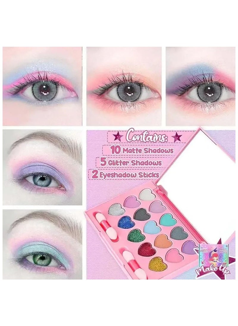 NQOOH - Makeup Set for Little Girls Safe Pretend Play Makeup Kit Ideal Birthday and Achievement Gift - Image 1