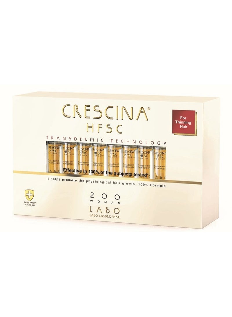 Crescina Transdermic Re-Growth Hfsc Vials for Women 200(early stage)20units - Image 1