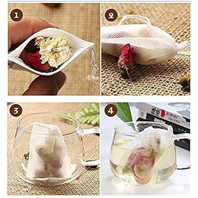 MAKINGTEC 400 Pcs Cotton Muslin Drawstring BagsFood Grade Reusable 100 Cotton Mesh Bags Bags For Cooking Soaking Medicinal Liquor Tea Coffee Filter Store Spices 354 X 275 Inch - Image 3