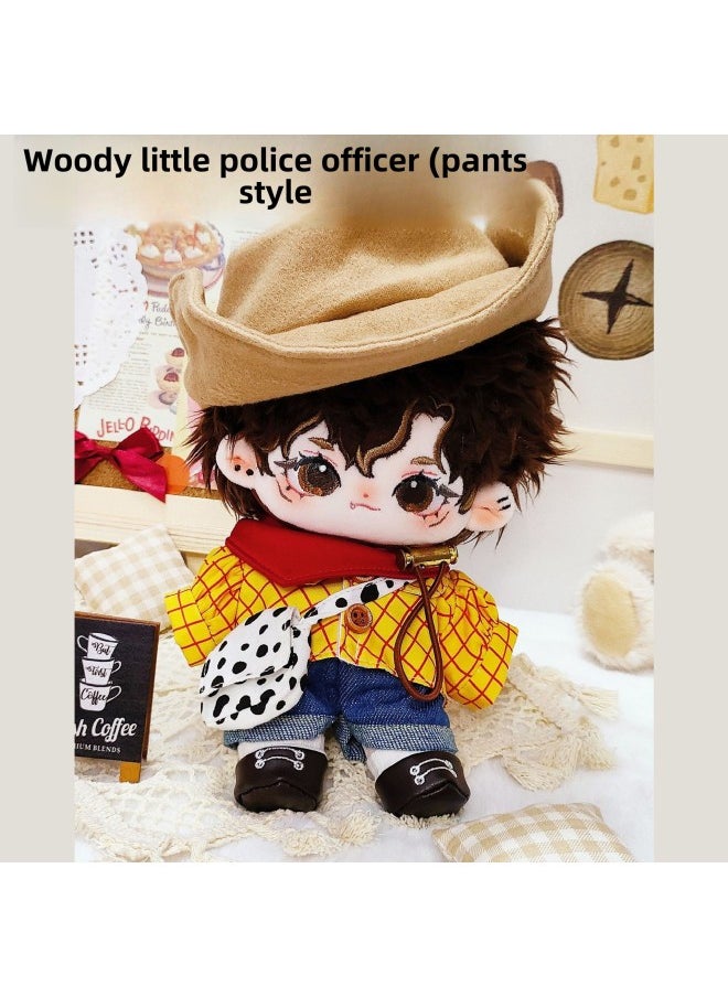 Generic - 20cm Doll Clothes Men's 20cm Cotton Doll Clothes Normal Chubby Body Exquisite High Face Value Handsome Cool Men's Doll Clothes-Specifications:20cm Baby Clothes (without Doll)-color:Mr. Detective (hat, Bow Tie, Shirt, Vest, Pants And Shoes) - Image 1