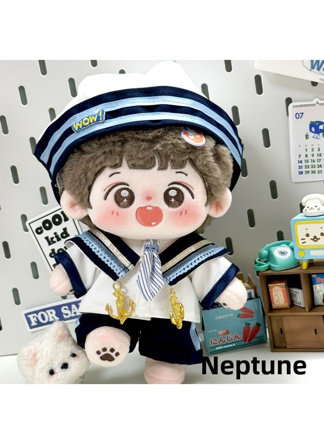 Generic - 20cm Doll Clothes Men's 20cm Cotton Doll Clothes Normal Chubby Body Exquisite High Face Value Handsome Cool Men's Doll Clothes-Specifications:20cm Baby Clothes (without Doll)-color:Mr. Detective (hat, Bow Tie, Shirt, Vest, Pants And Shoes) - Image 1