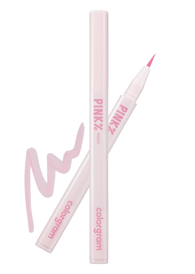 COLORGRAM Shade Re-Forming Brush Liner 04 Pink | Silky-Smooth Soft Long-Lasting Eyeliner, Point Eye Makeup, Smudgeproof, All Day Wear Party Makeup - Image 1