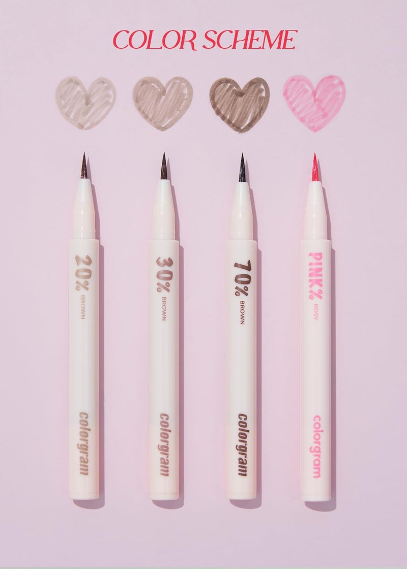 COLORGRAM Shade Re-Forming Brush Liner 04 Pink | Silky-Smooth Soft Long-Lasting Eyeliner, Point Eye Makeup, Smudgeproof, All Day Wear Party Makeup - Image 3