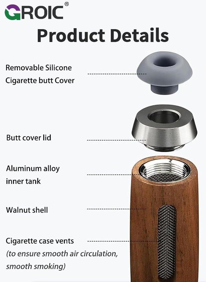 GROIC Wooden Car Ashtray,Outdoor Car Home Office Ashtray,Portable Cigarette Ashtray, Cigarette Ash Catcher For Travel, Home, Office, Car - Image 5