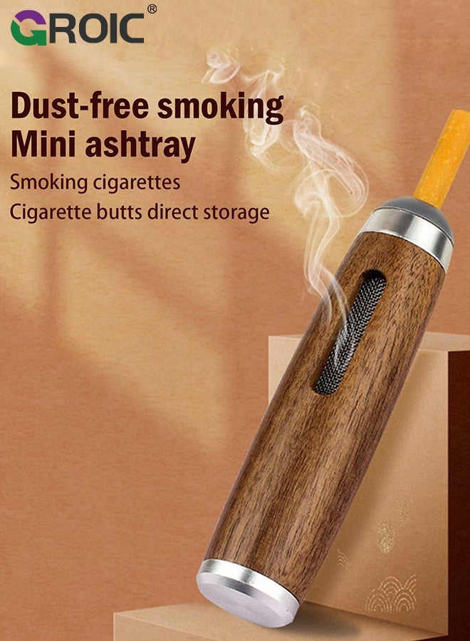 GROIC Wooden Car Ashtray,Outdoor Car Home Office Ashtray,Portable Cigarette Ashtray, Cigarette Ash Catcher For Travel, Home, Office, Car - Image 4
