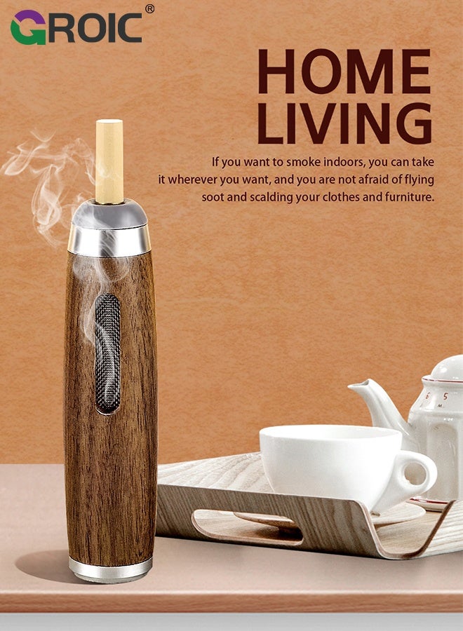 GROIC Wooden Car Ashtray,Outdoor Car Home Office Ashtray,Portable Cigarette Ashtray, Cigarette Ash Catcher For Travel, Home, Office, Car - Image 3