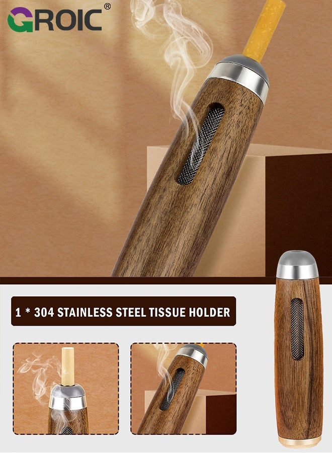 GROIC Wooden Car Ashtray,Outdoor Car Home Office Ashtray,Portable Cigarette Ashtray, Cigarette Ash Catcher For Travel, Home, Office, Car - Image 2