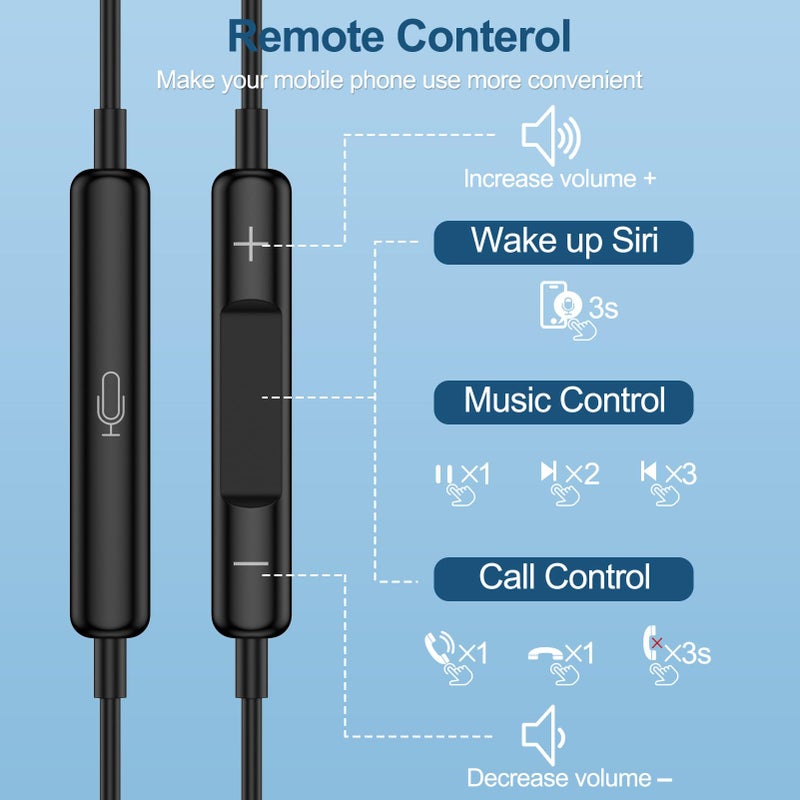 Flecom Type C Earbuds Wired Earphones Wired Headphones USB C for Samsung Galaxy A17/A16 5G/S25 FE/S25 Ultra/S25 Plus/S24FE/S23FE/A56/A36/S22, iPhone 17/16e/16 Plus/Pro Max, Pixel 9, with Mic&Remote Control - Image 3