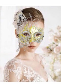 Excefore Masquerade Mask for Women, 2 Pack Mysterious Venetian Butterfly Lady  Party Evening Prom Ball Costumes Accessory, Gold  - Image 2