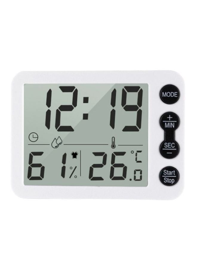 NIBEMINENT Digital Indoor Thermometer And Hygrometer With Clock - Image 1