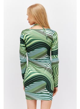 Women Allover Print Mini Dress, Green - pzsku/ZB4D25A9C46E2391634BCZ/45/_/1725379424/b4af26b4-85f2-4641-b1ec-f01cc5089555