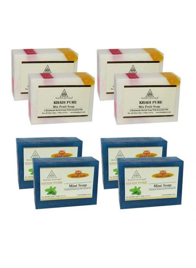 Khadi Pure - Mint & Mix Fruit Soap 125 Ml (Pack Of 8) - Image 1