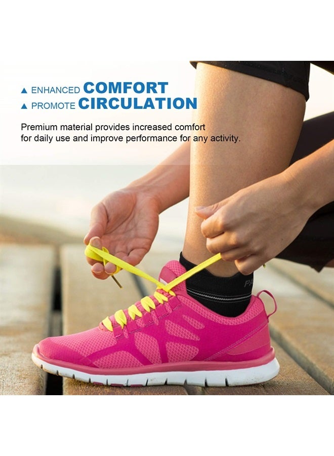 PAPLUS Plantar Fasciitis Sock (6 Pairs) for Men and Women, Compression Foot Sleeves with Arch and Ankle Support (Black, Large) - Image 2