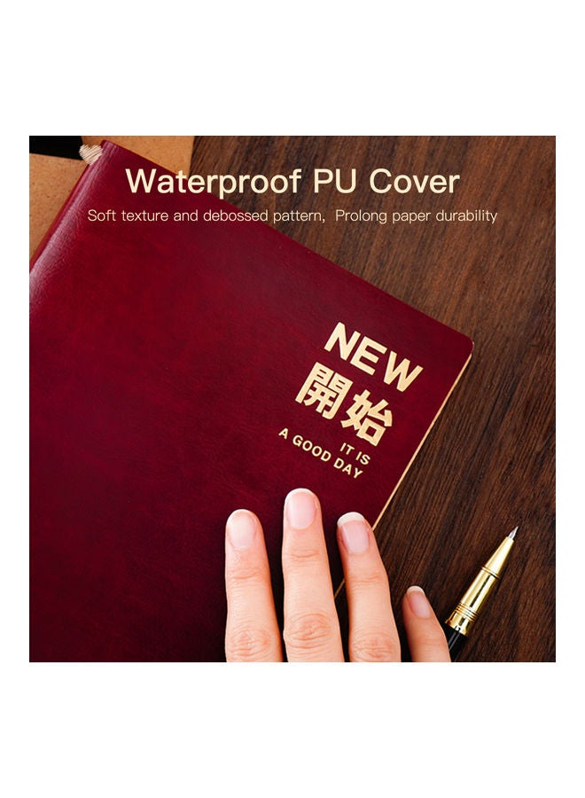 NIBEMINENT A5 Notebook PU Vintage Red - Image 2