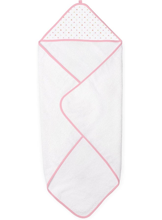 SwaddleDesigns Cotton Terry Baby Hooded Towel, Tiny Triangle Shimmer, Blue - Image 5