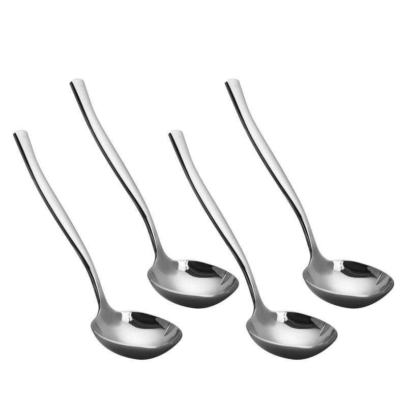 Teyyvn 4Piece Kitchen Serving Gravy Ladles Stainless Steel Sauce Ladle Soup Ladle