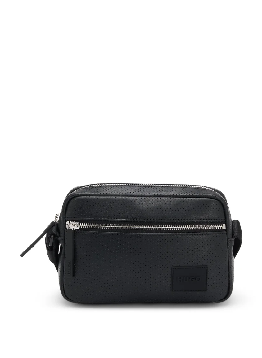 HUGO Crossbody bag in perforated faux leather
