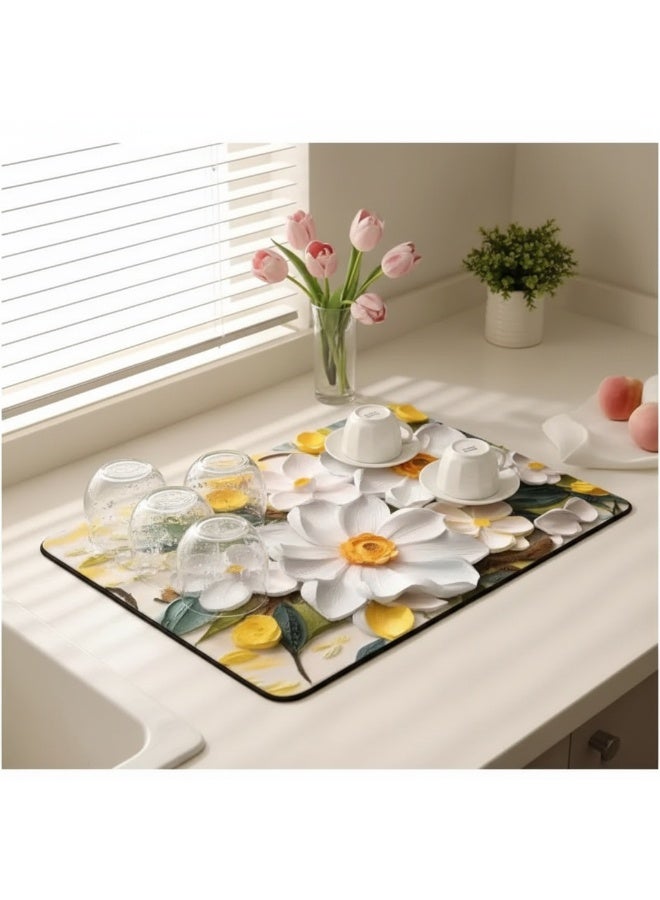 Y&D 40*50cm Oil Painting Drain Kitchen Diatom Wash Free Countertop Drying Insulation Mat - Image 1