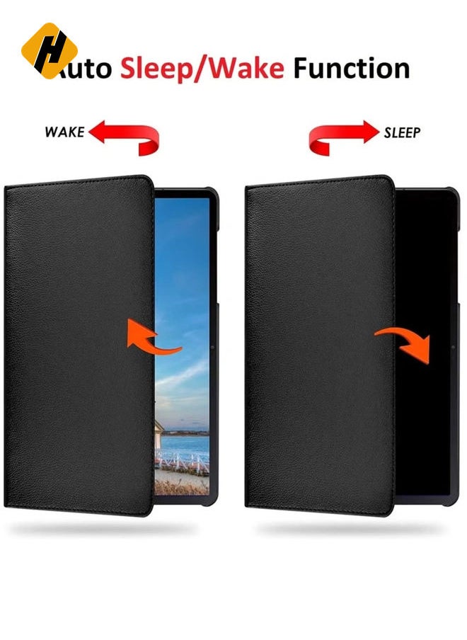 Rotating Case for Samsung Galaxy Tab A7 10.4 (2020/2022) [T500/T505/T507/T509] – [360-Degree Stand] [Auto Sleep/Wake] Folio Leather Smart Tablet Cover (Black)