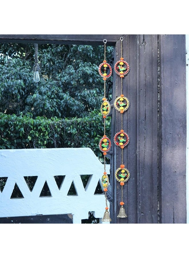 Kaameri Bazaar Collections Traditional Latkan Pair of 4 Parrot Moti Door latkan Toran Multi Colour Bangle Home Dcor, Bandhanwar for Decoration 3.3 Ft 2 String. - Image 2