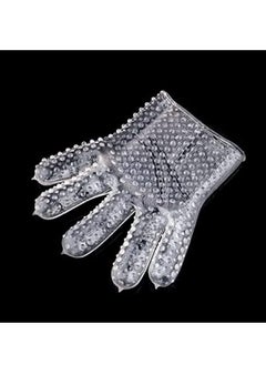 Meetion 1-Piece Luxury 5-Finger High Quality Silicone Exfoliating Glove Body Scrub Bath Gloves, Double Sided Exfoliating Gloves for Body clean ,Colour Transparent  - Image 1