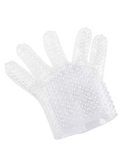 Meetion 1-Piece Luxury 5-Finger High Quality Silicone Exfoliating Glove Body Scrub Bath Gloves, Double Sided Exfoliating Gloves for Body clean ,Colour Transparent  - Image 2