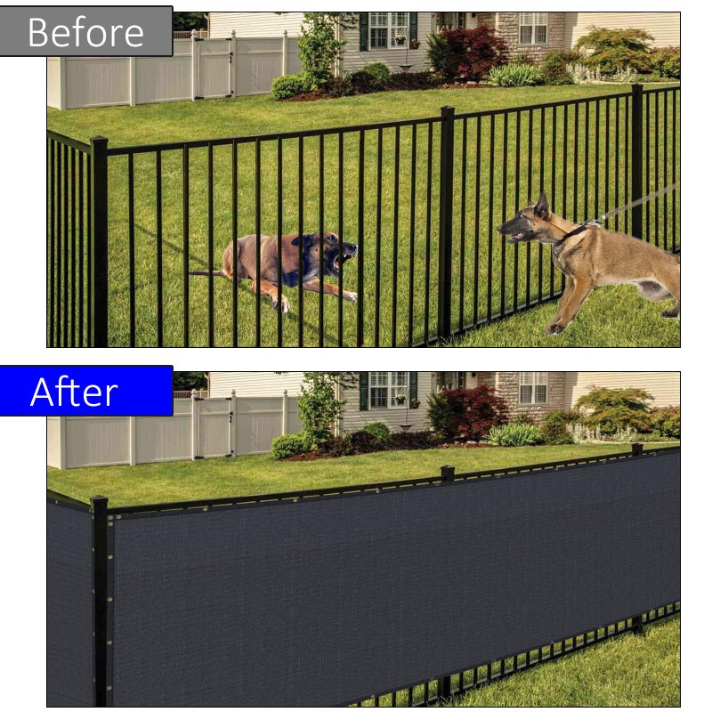 N.C 6' x 50' Black Privacy Screen Fence Heavy Duty Fencing Mesh Shade Net Cover for Outdoor Panel Garden Backyard Porch Patio Balcony LSYY - Image 2