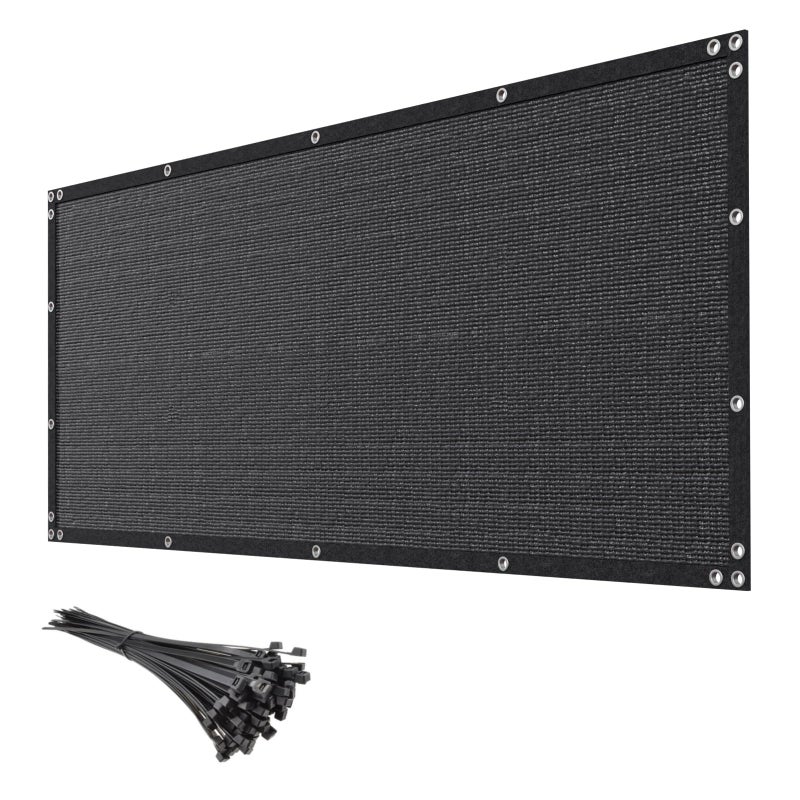 N.C 6' x 50' Black Privacy Screen Fence Heavy Duty Fencing Mesh Shade Net Cover for Outdoor Panel Garden Backyard Porch Patio Balcony LSYY - Image 1