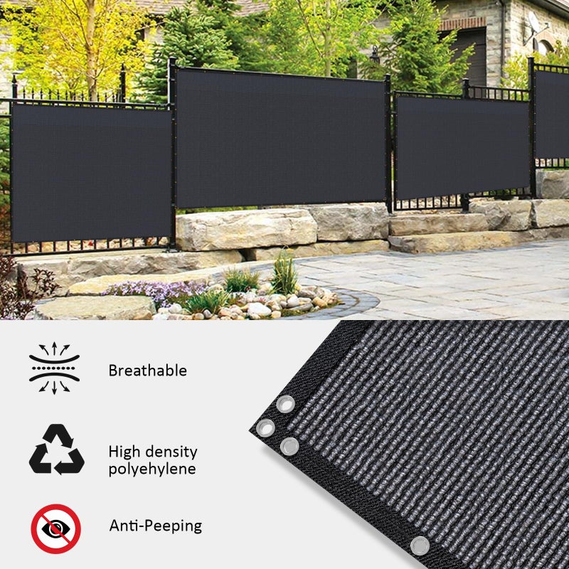 N.C 6' x 50' Black Privacy Screen Fence Heavy Duty Fencing Mesh Shade Net Cover for Outdoor Panel Garden Backyard Porch Patio Balcony LSYY - Image 4