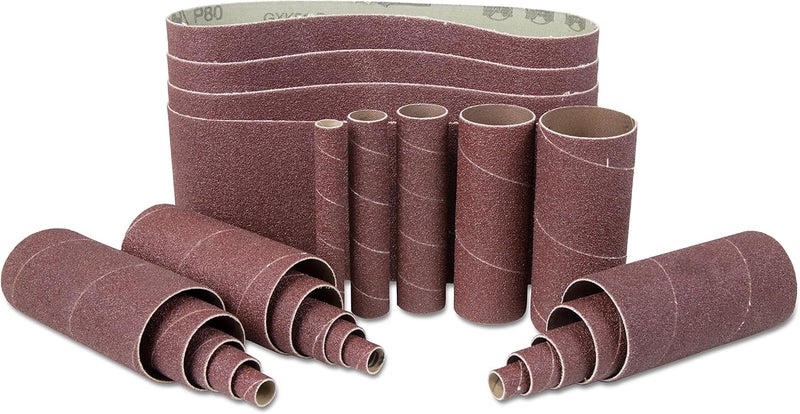 Wen 6524SP120 120-Grit Combination Belt and Sleeve Sandpaper Set, 24-Pack - Image 1