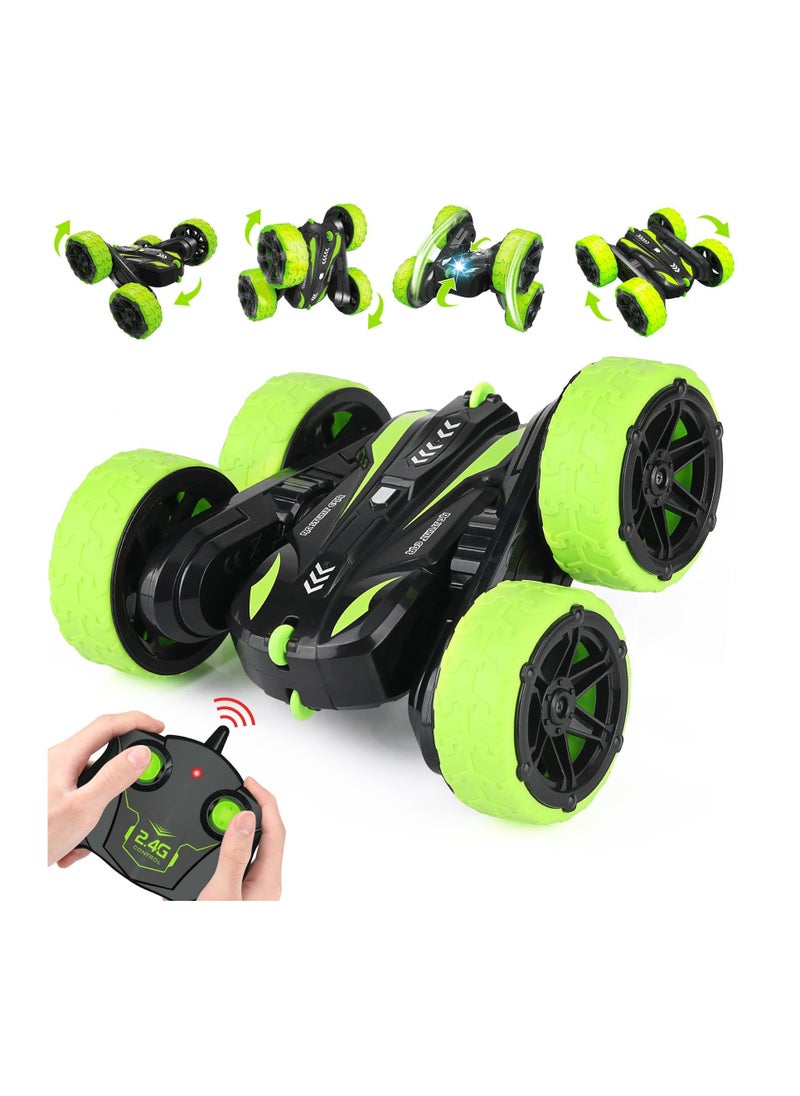 SYOSI Remote Control Car RC Cars Stunt Car Toy 4WD 2.4Ghz Double Sided 360 Degree Rotating with Headlights Excellent gift on occasions  - Image 1