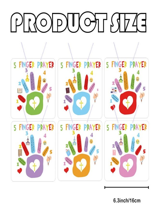 wootile 5 Finger Prayer Handprint Craft Bible Crafts 6 Set DIY Christian Sunday School Arts Make Your Own Finger Prayer Gift Christian Prayer Handprint DIY Kit for Religious Jesus Gifts - Image 5