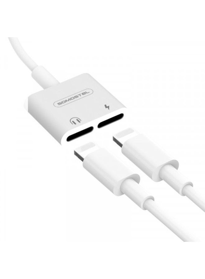 SOMOSTEL USB Adapter Somostel SMS-BZ05 Lightning - Lightning x2 White - Image 2