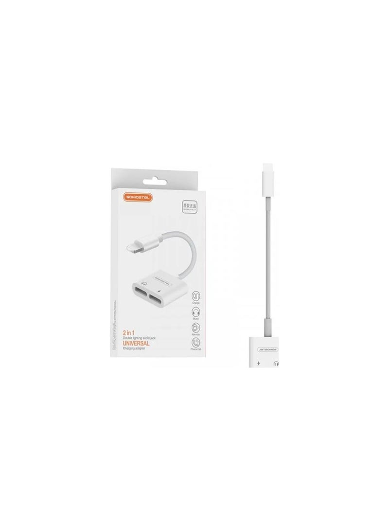 SOMOSTEL USB Adapter Somostel SMS-BZ05 Lightning - Lightning x2 White - Image 1