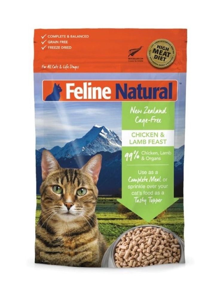 K9Natural - Feline Natural Freeze Dried Chicken and Lamb Feast Cat Food 100g - Image 1