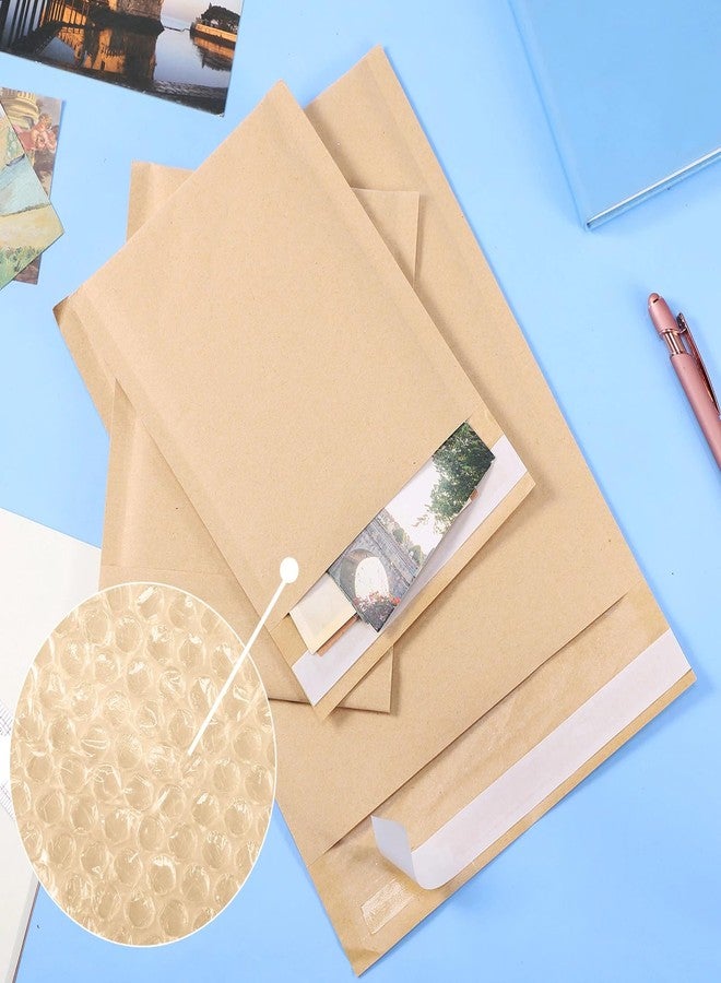 Yeyeplum 100 Pieces Kraft Bubble Mailers 3 sizes, Padded Bubble Envelopes, Kraft Poly Mailers, Bubble Lined Shipping Envelopes, Mail Shipping bubble Bags for CDs, Book, Office Supplies(Natural) - Image 4