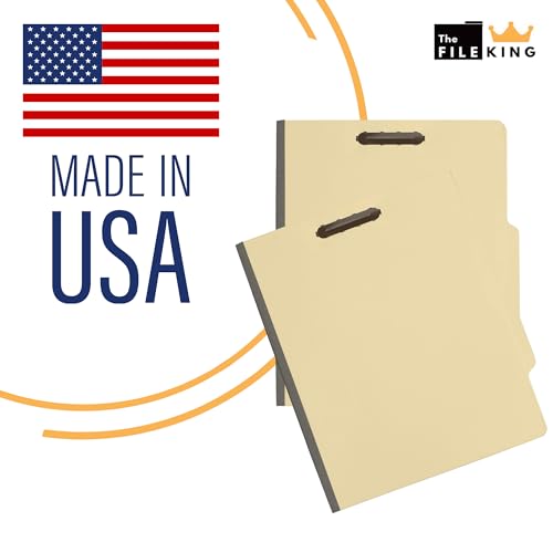 The File King Two Divider Manila Classification File Folder - Letter Size | 10 Pack | 2/5 ROC Top Tab | 1" Expansion | 2" Fastener Prongs | Made in America - Image 5