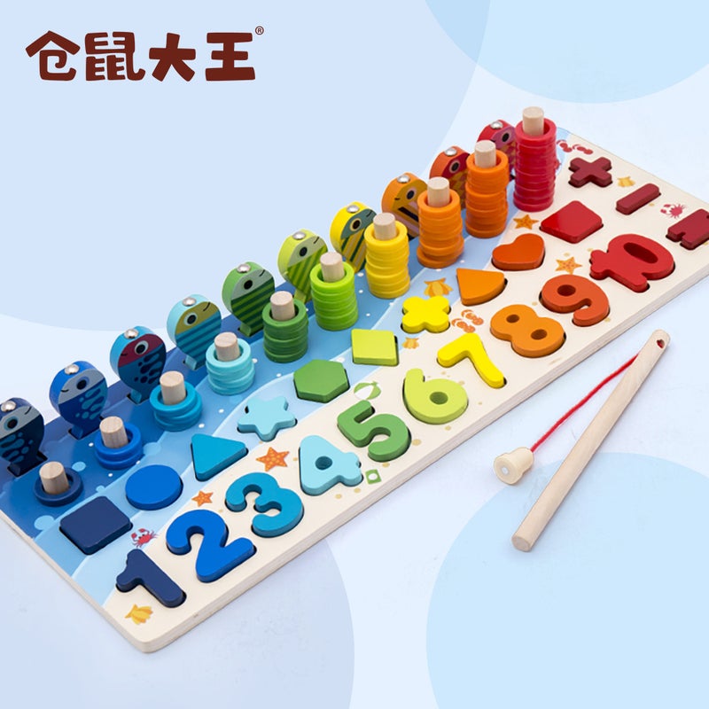 Children'S Magnetic Fishing Toys Intelligence Development Digital Assembling Building Blocks Enlightenment Early Education Fishing Letters Logarithmic Board - Image 4